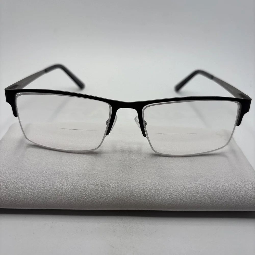 VALIANT V-3124 PEWTER Grey Unisex Square Half Rim Eyeglasses 60-17-150mm #C214